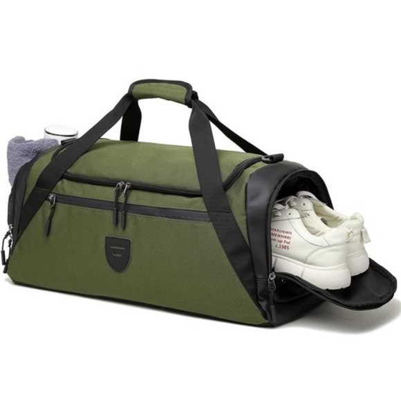 40l Medium Travel Duffel Bags with Wet Pocket & Shoes Compartment 2902-Green